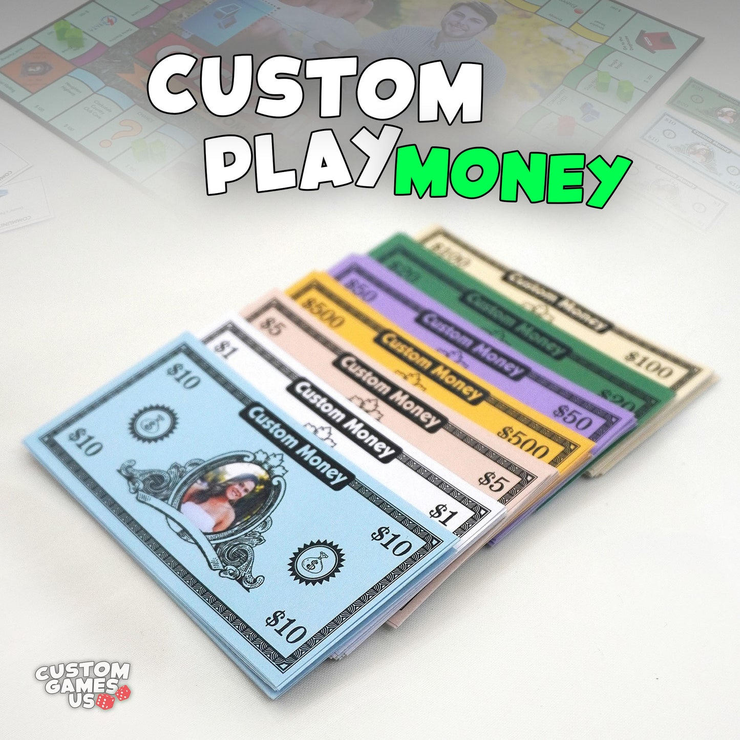Personalized Custom Game Bills: Funny Money with Your Face