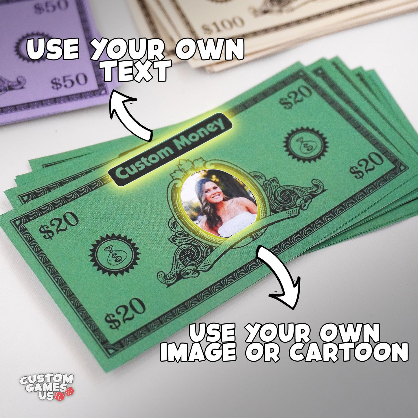 Personalized Custom Game Bills: Funny Money with Your Face