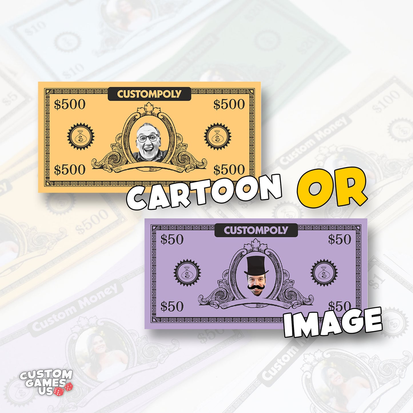 Personalized Custom Game Bills: Funny Money with Your Face