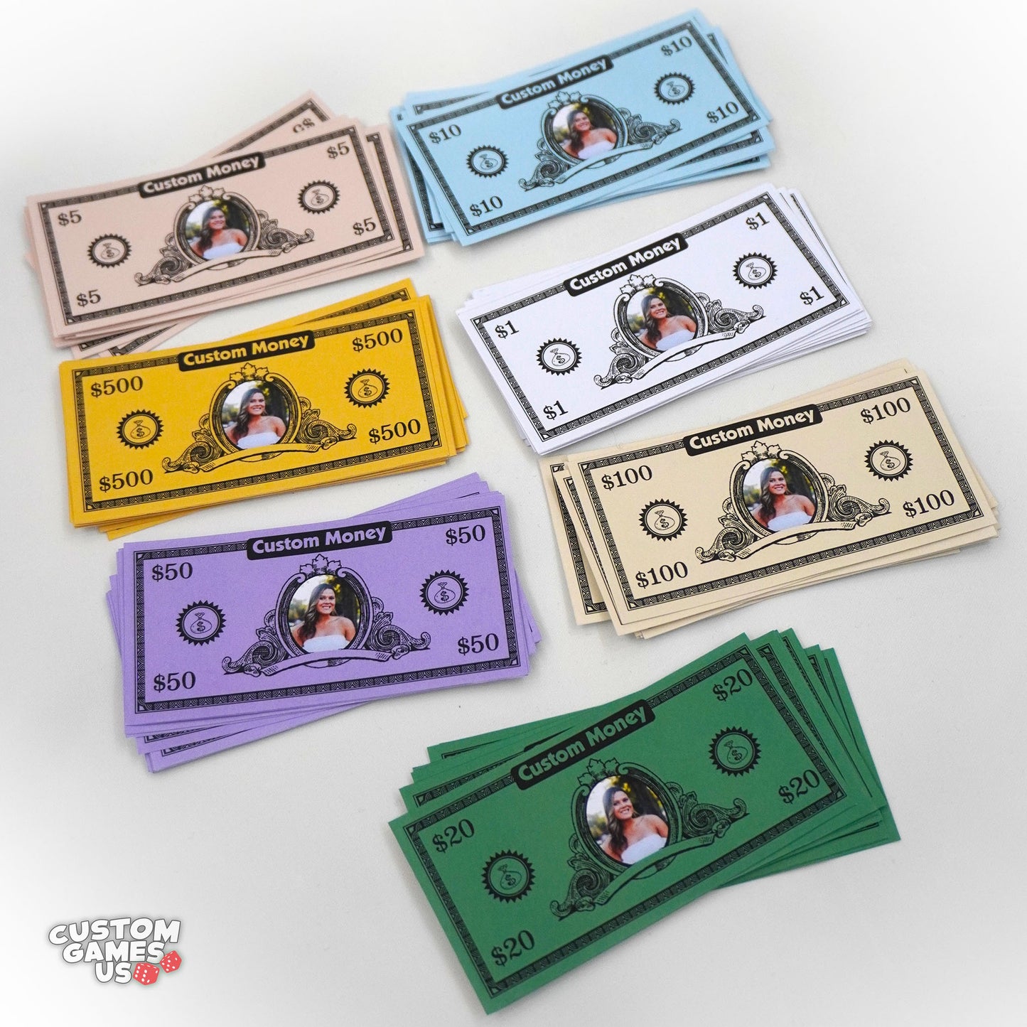 Personalized Custom Game Bills: Funny Money with Your Face