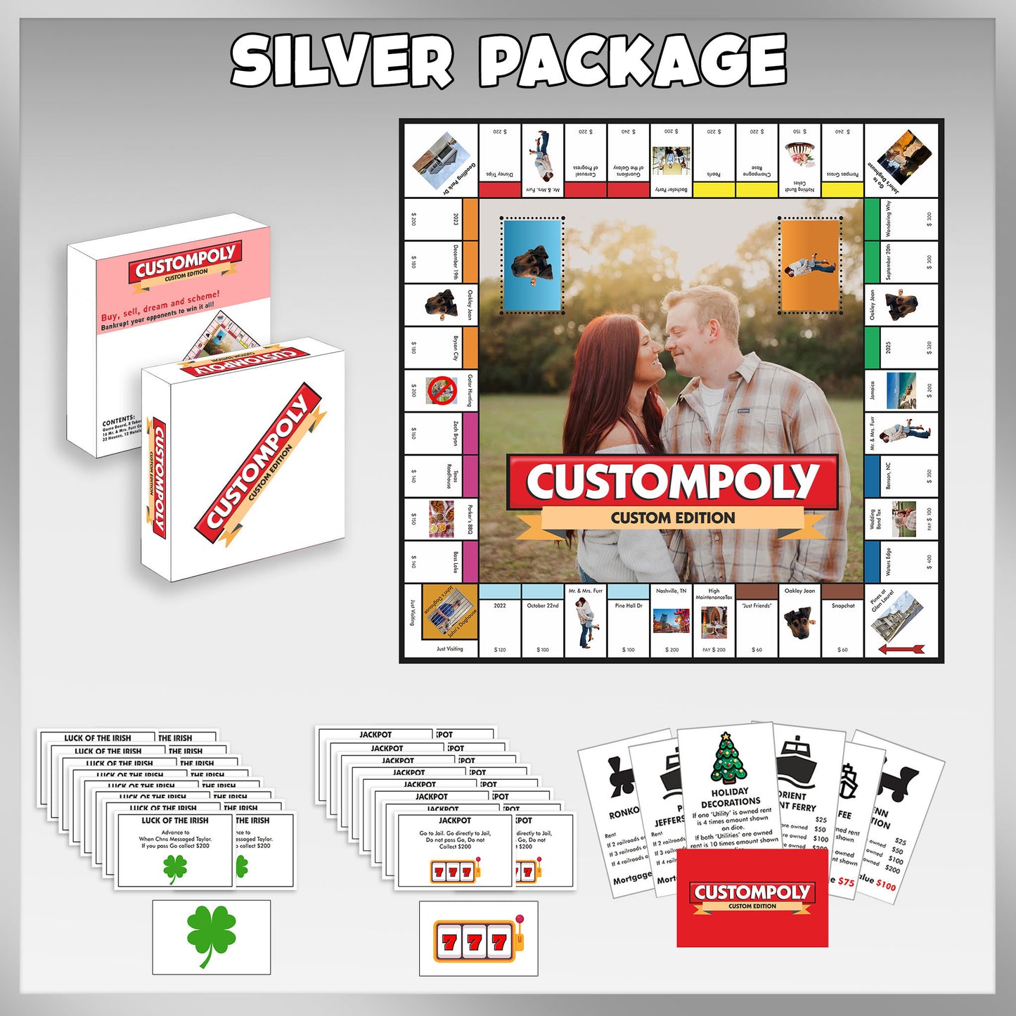 Customopoly Board Game - White Edition