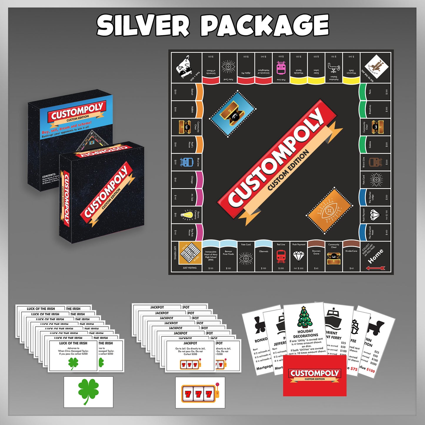 Customopoly Board Game - Black Edition