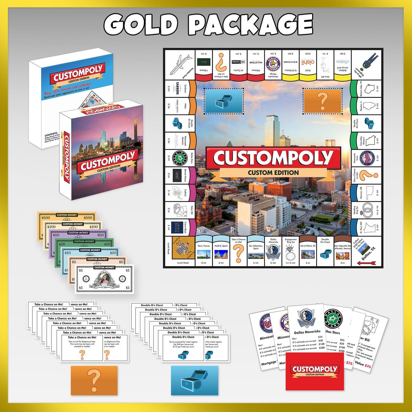 Customopoly Board Game - White Edition