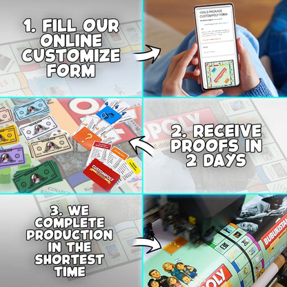 Customopoly Board Game - White Edition